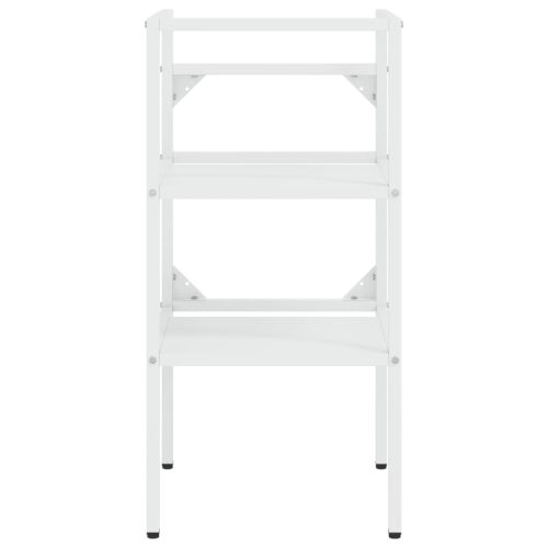 Рамка за мивка за баня с вграден умивалник, бяла, желязна