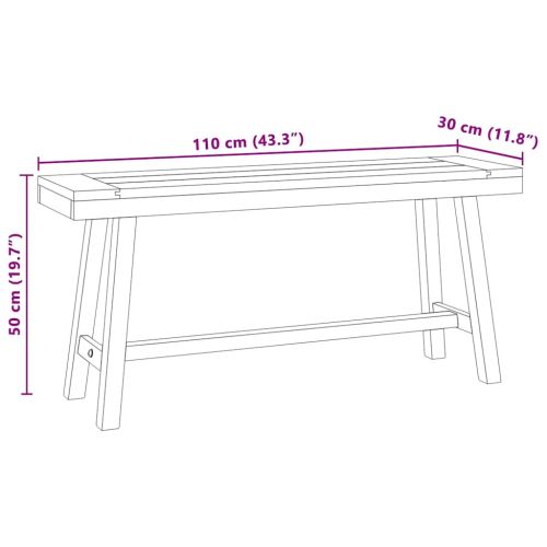 Пейка, 110 см, тиково дърво масив