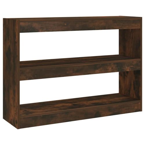 Библиотека/разделител за стая, опушен дъб, 100x30x72 см