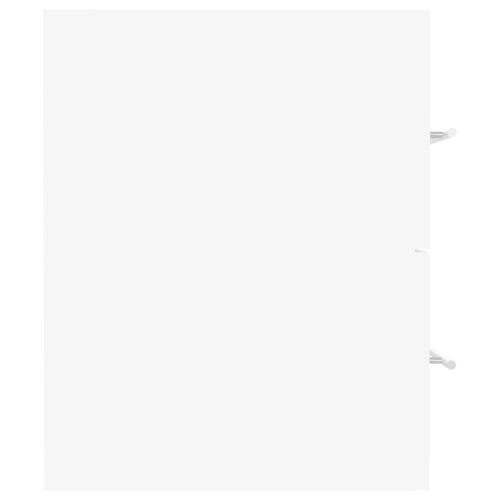 Шкаф за баня с вградена мивка, бял, инженерно дърво