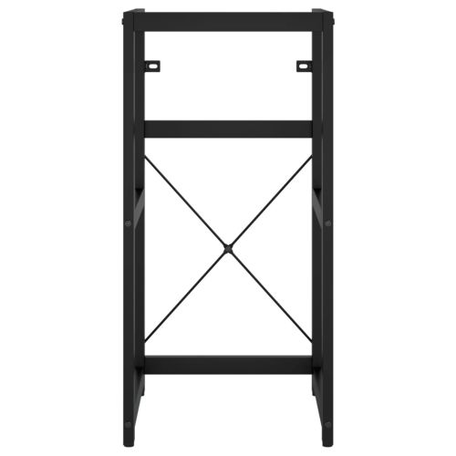 Рамка за мивка за баня с вграден умивалник, черна, желязна