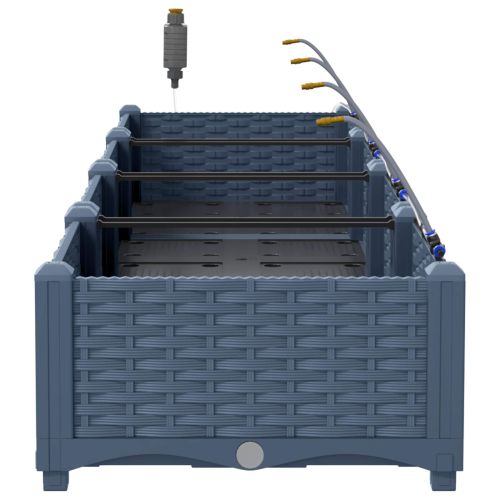 Градинска саксия 4 pcs Сив 160 x 40 x 22 см Пластмаса