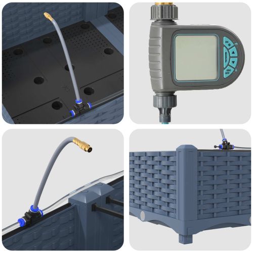 Градинска саксия 4 pcs Сив 160 x 40 x 22 см Пластмаса