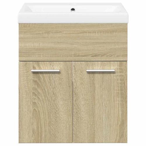 Комплект мебели за баня от 2 части, дъб сонома, инженерно дърво