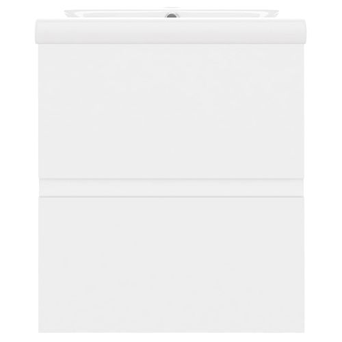 Шкаф за баня с вградена мивка, бял, ПДЧ