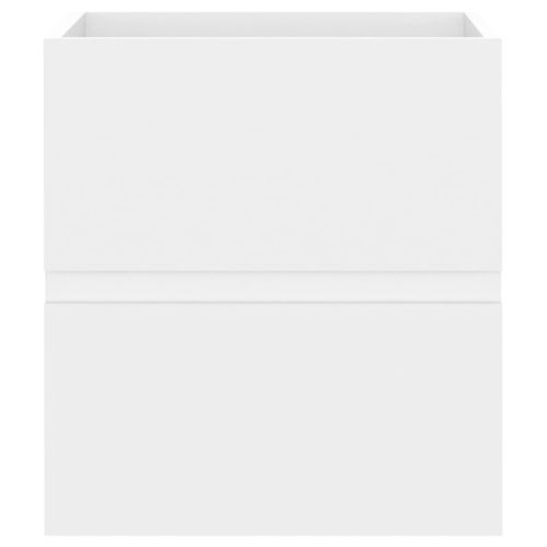 Шкаф за баня с вградена мивка, бял, ПДЧ