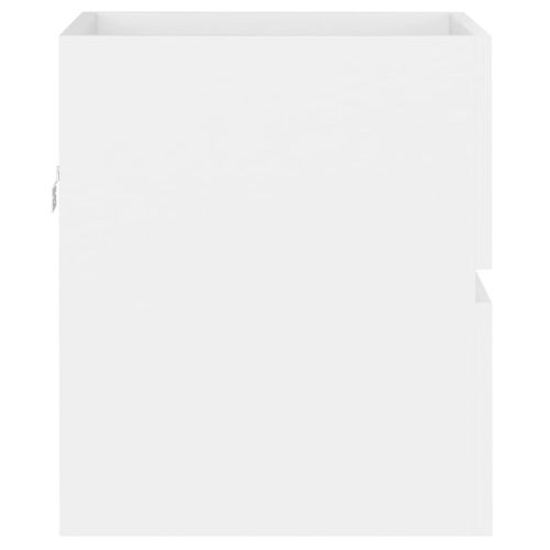 Шкаф за баня с вградена мивка, бял, ПДЧ