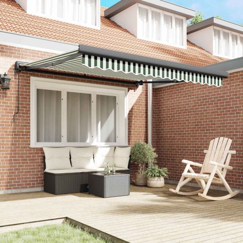 Сенник Зелен и бял 300 x 250 x 165 см Полиестер и алуминий