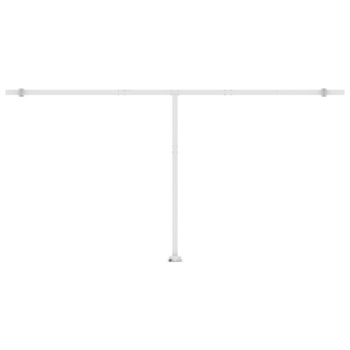 Ръчно прибиращ се сенник с LED, 600x300 см, жълто и бяло