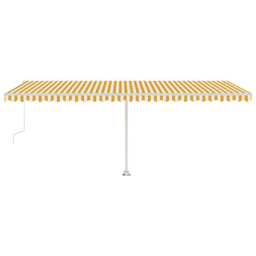 Свободностояща автоматична тента, 600x300 см, жълто/бяло