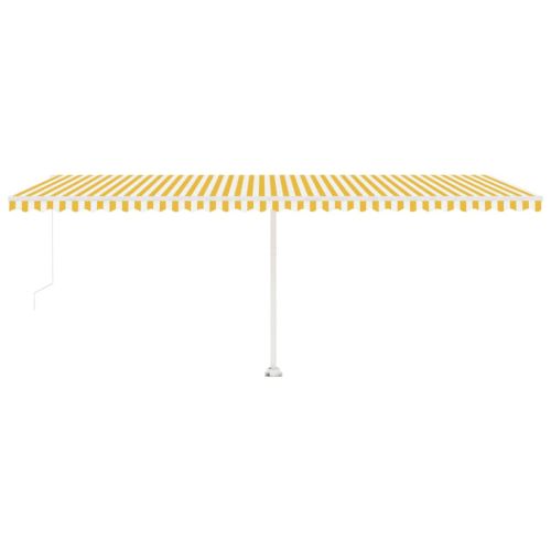 Свободностояща ръчно прибираща се тента 600x350 см жълто/бяло