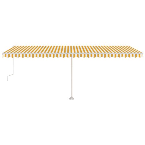 Свободностояща автоматична тента, 600x350 см, жълто/бяло