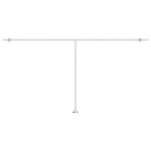 Автоматичен сенник LED сензор за вятър 600x350 см синьо и бяло