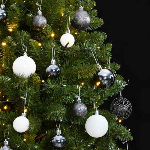 Изкуствена коледна елха с шарнири, 300 LED и топки, 270 см