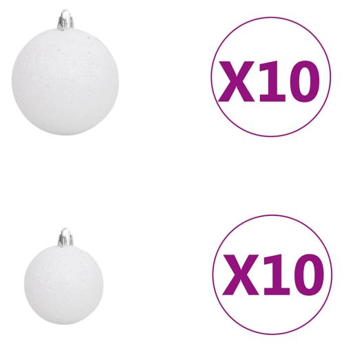Изкуствена коледна елха с шарнири, 300 LED и топки, 270 см