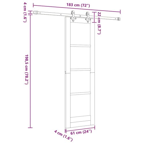 Преплъзваща се врата Бяло 61 x 198,5 см
