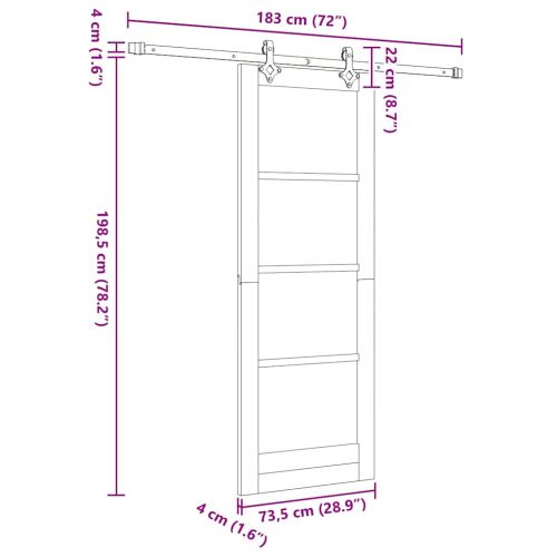 Преплъзваща се врата Естествен 73,5 x 198,5 см