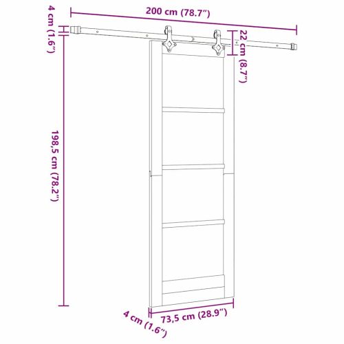 Преплъзваща се врата Естествен 73,5 x 198,5 см