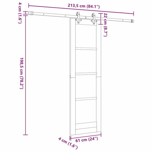 Преплъзваща се врата Бяло 61 x 198,5 см