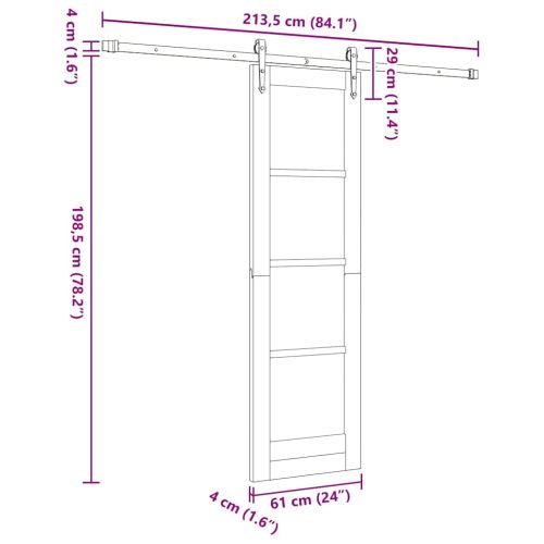 Преплъзваща се врата ORKDAL Бяло 61 x 198,5 см