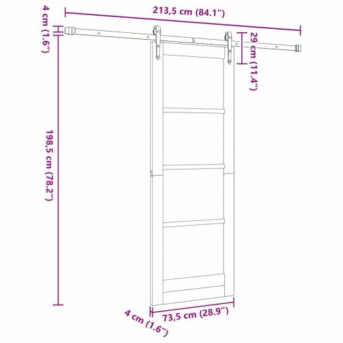 Преплъзваща се врата ORKDAL Естествен 73,5 x 198,5 см
