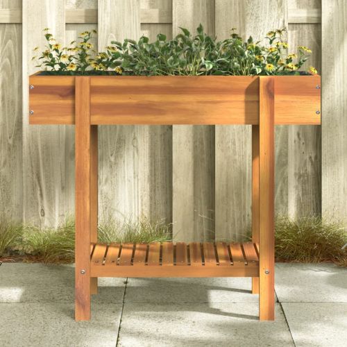 Градинско повдигнато легло, 90x30x75 см, акациево дърво масив