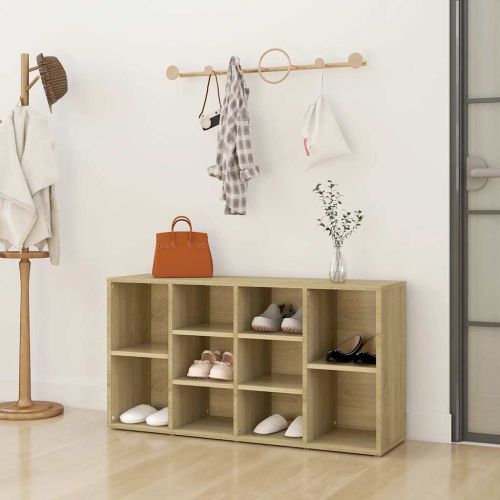 Пейка за обувки, дъб сонома, 103x30x55 см, инженерно дърво