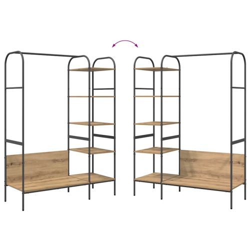 Държач за дрехи с рафт Бежово 120 x 44 x 160 см Инженерно дърво