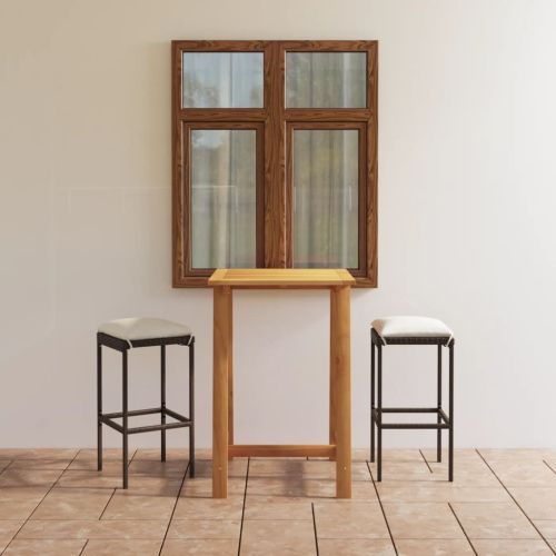 Градински бар комплект с възглавници, 3 части, кафяв