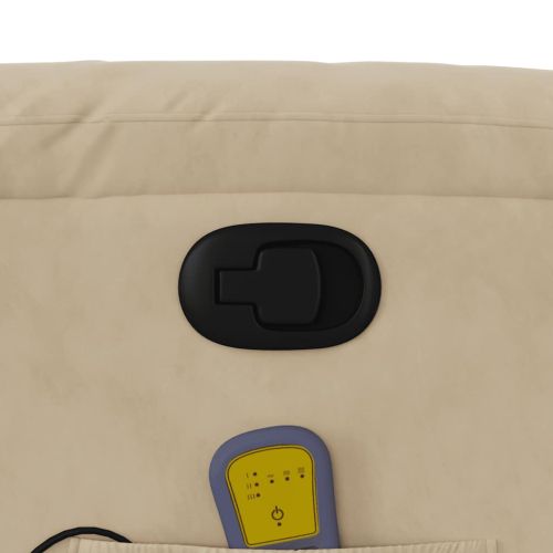 Изправящ масажен наклоняем стол, кремав, микрофибърен текстил