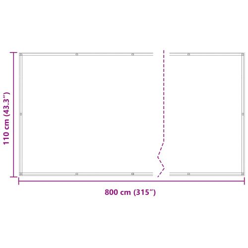 Балконен екран Синьо 110 x 800 см Оксфордска тъкан