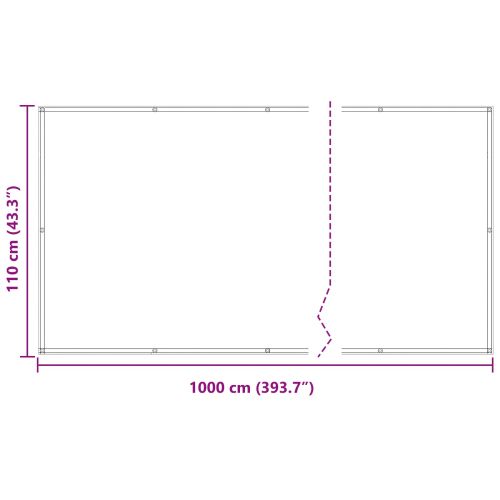Балконен екран Жълто 110 x 1000 см Оксфордска тъкан