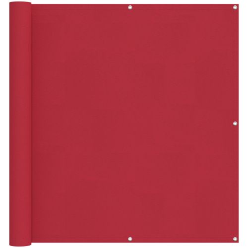 Балконен екран Червено 110 x 700 см Оксфордска тъкан