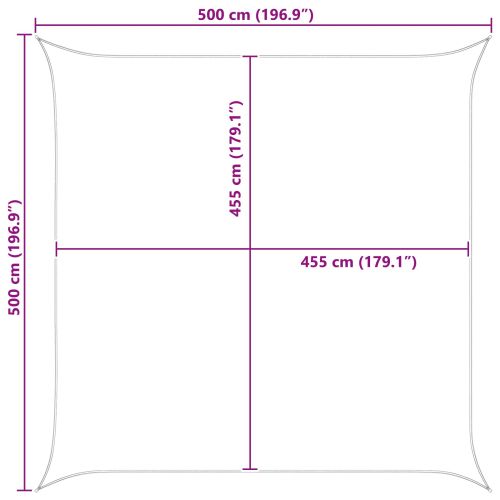 Открит слънцезащитен плат 5 x 5 m 100% полиестер Оксфорд