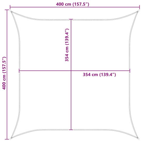 Открит слънцезащитен плат 4 x 4 m 100% полиестер Оксфорд