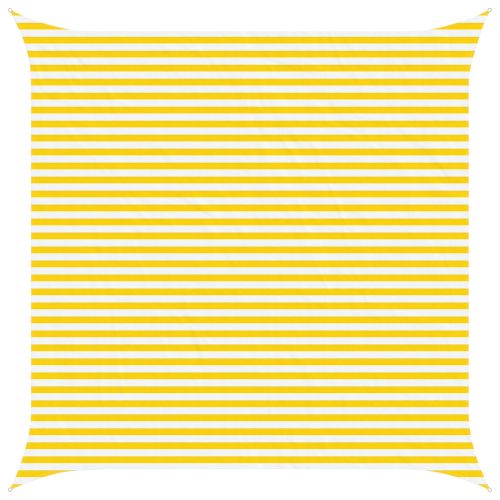 Открит слънцезащитен плат Жълт и бял 4,5 x 4,5 m