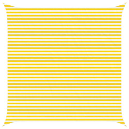 Открит слънцезащитен плат Жълт и бял 5 x 5 m