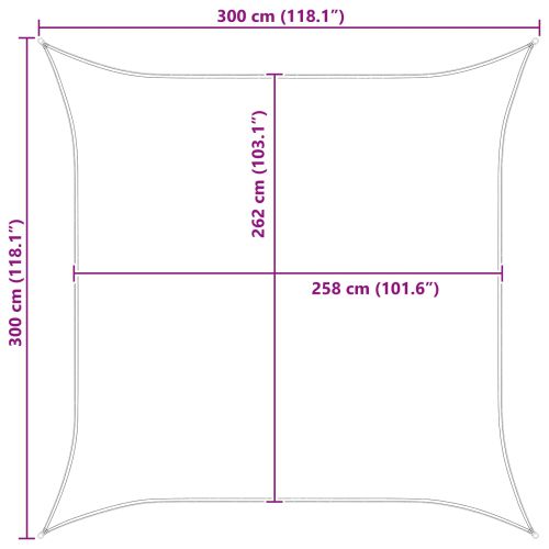 Открит слънцезащитен плат 3 x 3 m 100% полиестер Оксфорд