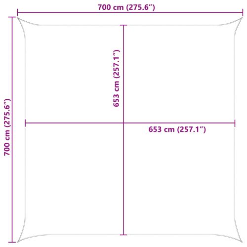 Открит слънцезащитен плат Синьо и бяло 7 x 7 m