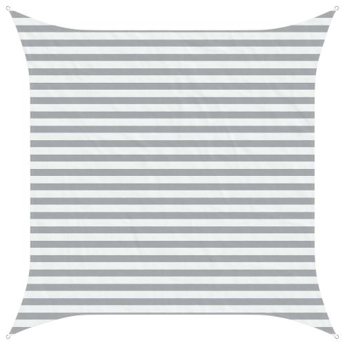 Открит слънцезащитен плат Светлосив и бял 3 x 3 m