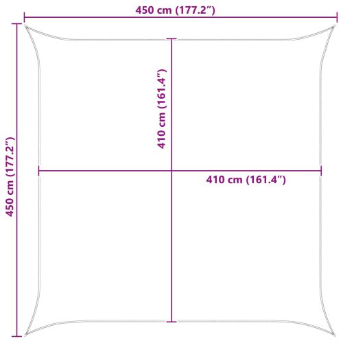 Открит слънцезащитен плат Светлосив и бял 4,5 x 4,5 m