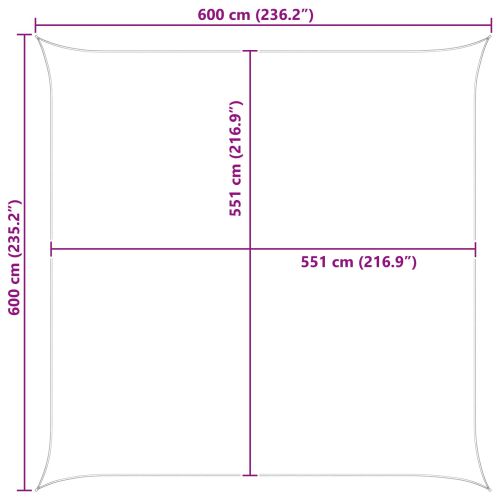 Открит слънцезащитен плат Светлосив и бял 6 x 6 m
