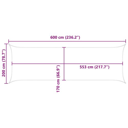 Слънчево платно за сянка Теракота 6 x 2 m