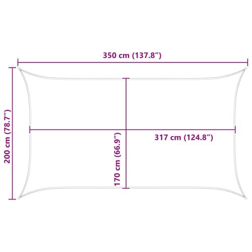Слънчево платно за сянка Оранжево и кафяво 3,5 x 2 m