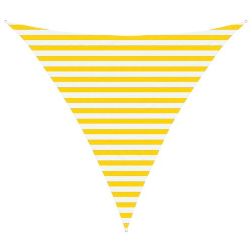 Открит слънцезащитен плат Жълт и бял 3 x 3 x 3 m