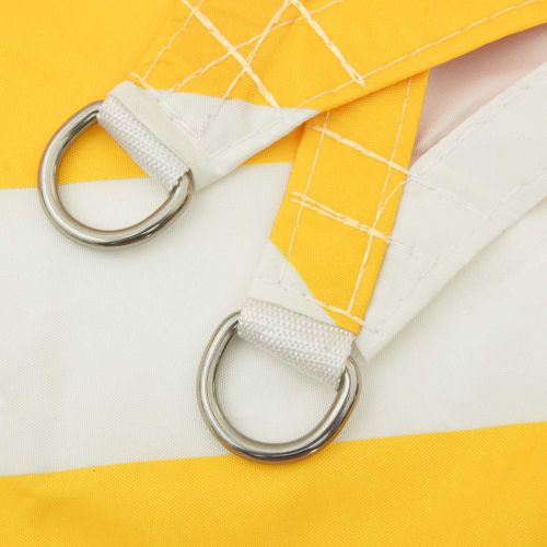 Открит слънцезащитен плат Жълт и бял 5 x 7 x 7 m