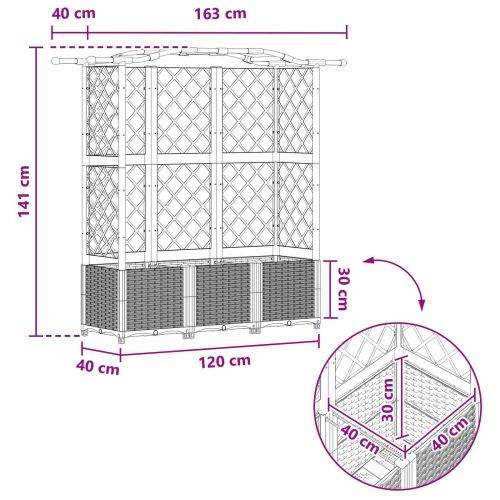 Повдигнато легло с решетка и покривка Черен 163 х 40 х 141 см