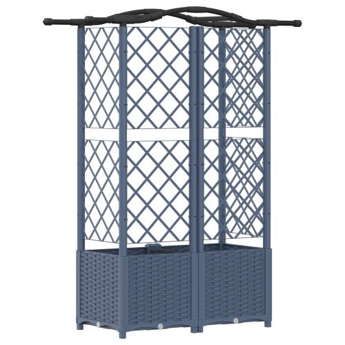 Повдигнато легло с решетка и покривка Сив 122 х 40 х 141 см ПП