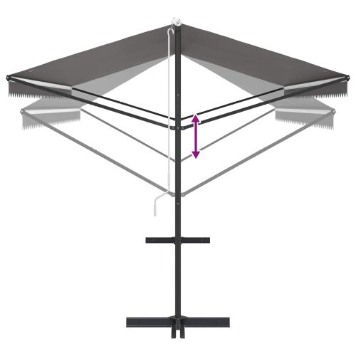 Самостоятелен сенник Сиво 5 x 3 m Полиестер