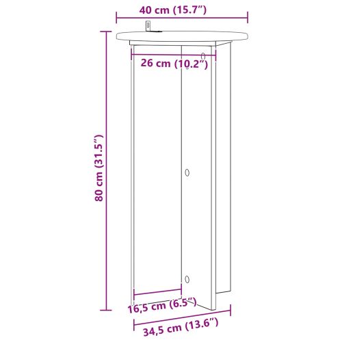 Стойка за растения 2 pcs Опушен дъб 40 x 40 x 80 cm